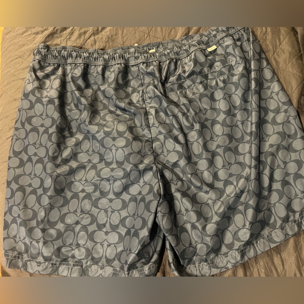 Coach signature chambray mens swimsuit.